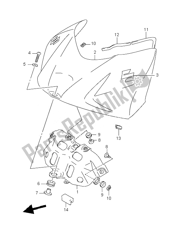 Toutes les pièces pour le Couvercle Avant Du Réservoir De Carburant du Suzuki GSX R 1000 2007