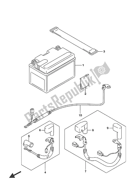 Alle onderdelen voor de Batterij (uh200a P53) van de Suzuki UH 200A Burgman 2016