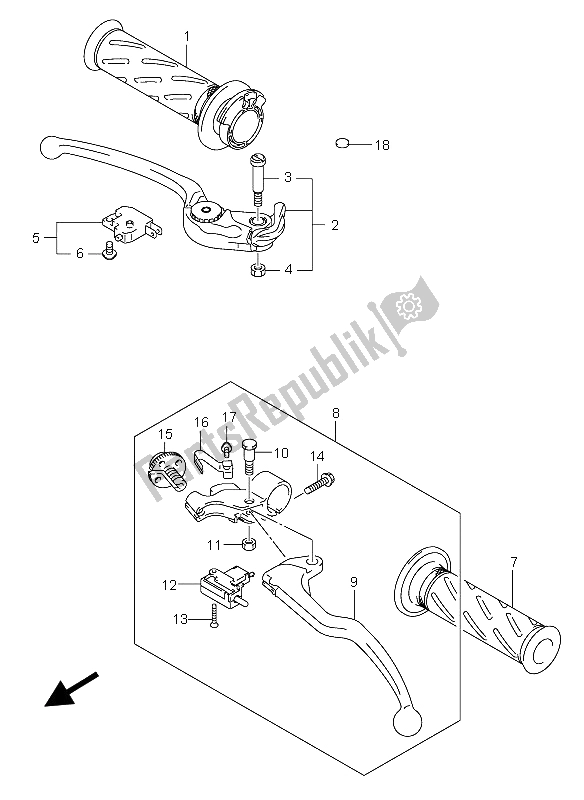 Toutes les pièces pour le Levier De Poignée du Suzuki GSX R 750 2004