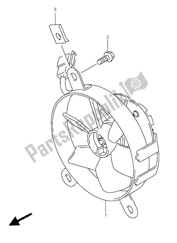 All parts for the Radiator Fan of the Suzuki DR Z 400S 2005