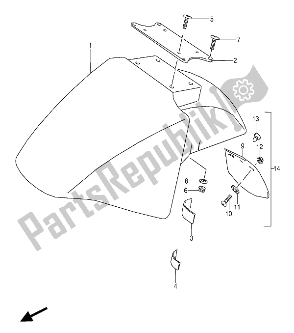 Todas las partes para Guardabarros Delantero de Suzuki GSX 600 FUU2 1990