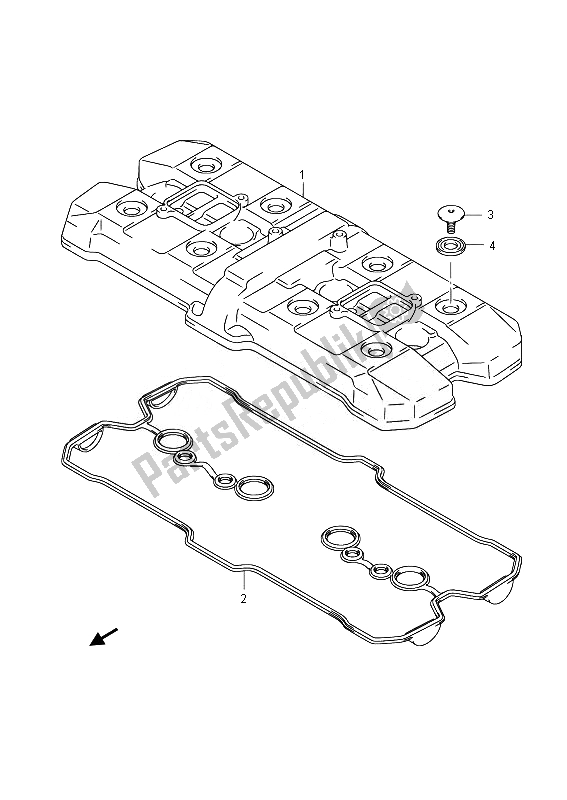 All parts for the Cylinder Head Cover of the Suzuki GSF 1250 SA Bandit 2014