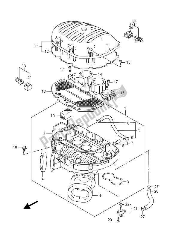 Tutte le parti per il Filtro Dell'aria del Suzuki GSX R 1000A 2015