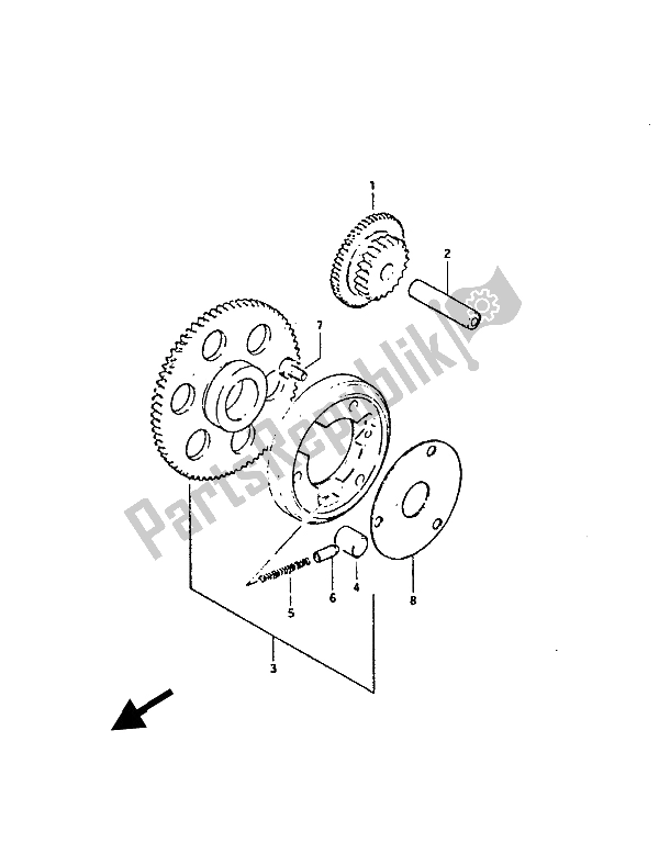 Toutes les pièces pour le Embrayage De Démarrage du Suzuki GS 450 Eseusu 1988