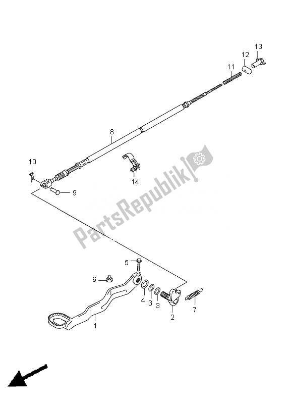 Todas as partes de Freio Traseiro do Suzuki LT Z 250Z Quadsport 2010