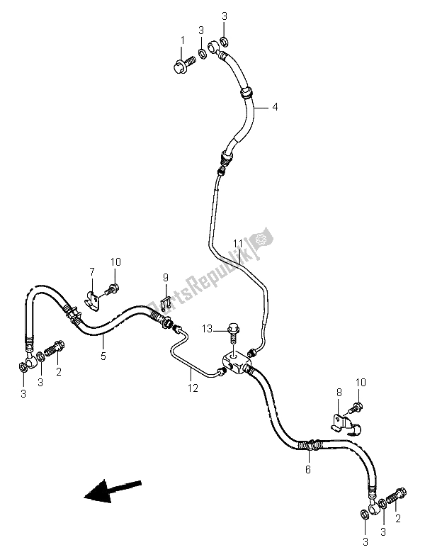 All parts for the Front Brake Hose of the Suzuki LT A 400 Eiger 4X2 2004