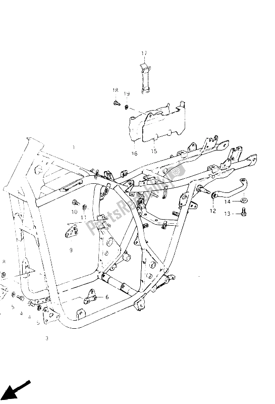 All parts for the Frame of the Suzuki GSX 400 ES 1985