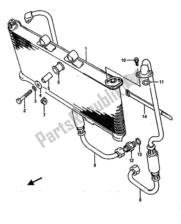 Todas las partes para Enfriador De Aceite de Suzuki GSX R 750 1988