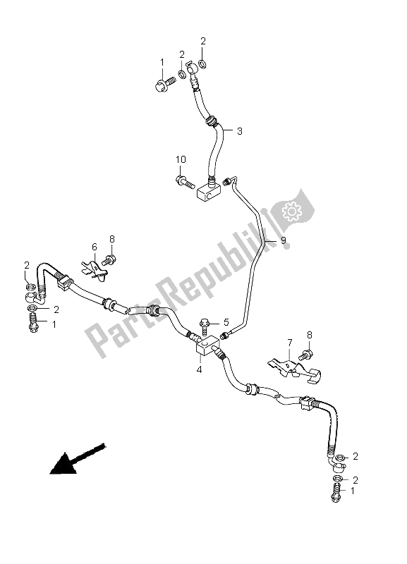 All parts for the Front Brake Hose of the Suzuki LT A 750 XPZ Kingquad AXI 4X4 2012