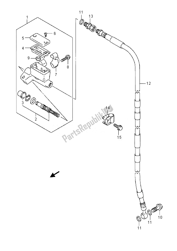 Toutes les pièces pour le Maître-cylindre Avant (lw) du Suzuki DR Z 125 SW LW 2014