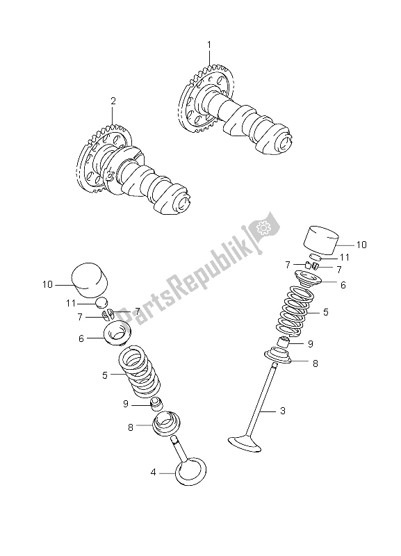 All parts for the Camshaft & Valve of the Suzuki LT Z 400 Quadsport Limited 2008