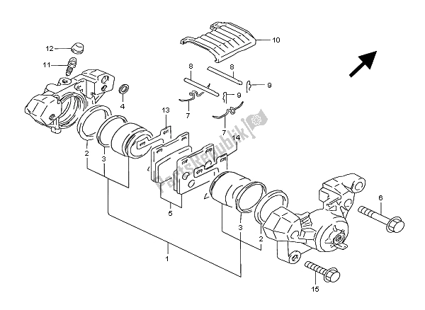 Toutes les pièces pour le étrier Arrière du Suzuki GS 500E 1996