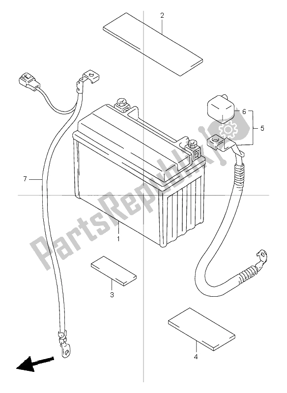 All parts for the Battery of the Suzuki GSF 600 NS Bandit 2000