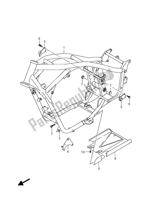 All parts for the Frame of the Suzuki VZR 1800 M Intruder 2014