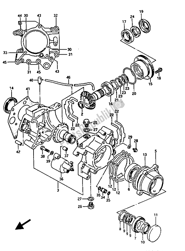 Alle onderdelen voor de Secundaire Aandrijving van de Suzuki GV 1400 GD 1988