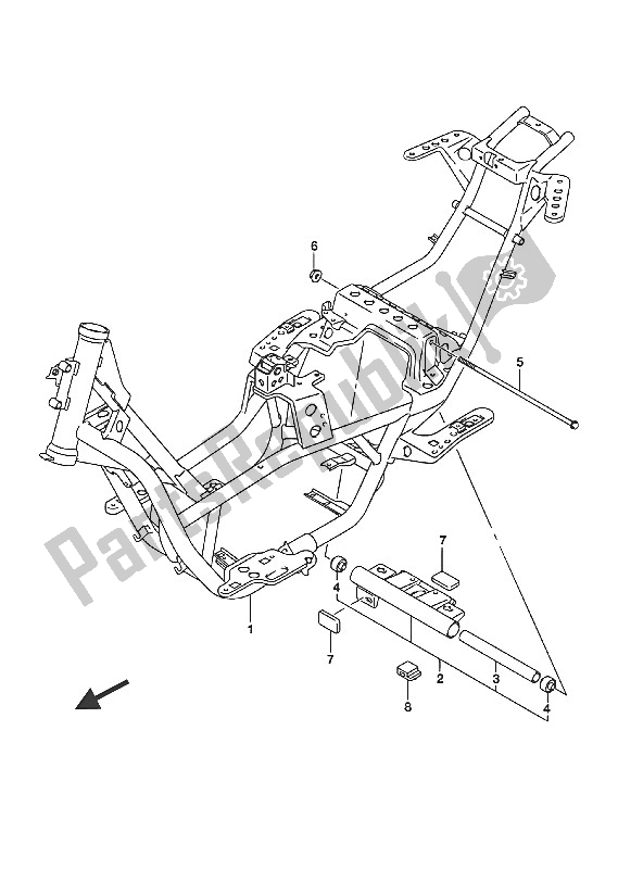 Tutte le parti per il Telaio del Suzuki UH 125A Burgman 2016