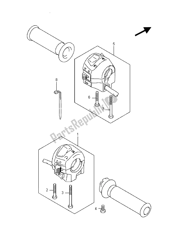 All parts for the Handle Switch of the Suzuki UH 200A Burgman 2015