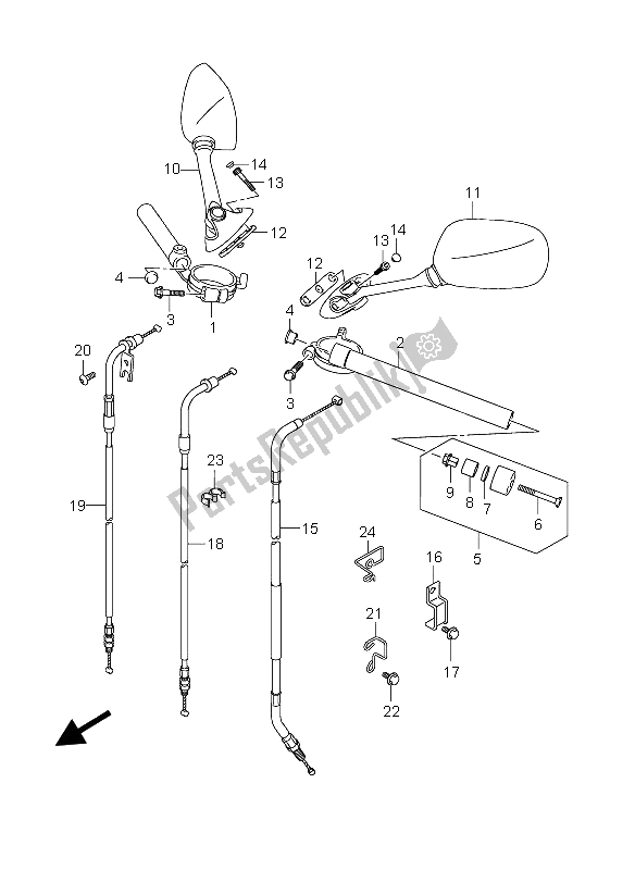 Toutes les pièces pour le Guidon du Suzuki GSX R 750 2004