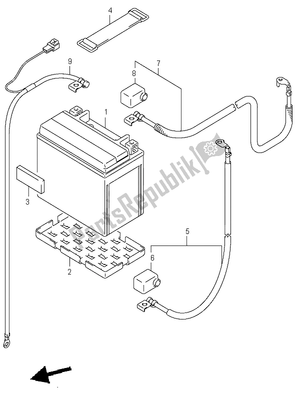 All parts for the Battery of the Suzuki LT F 250 Ozark 2005