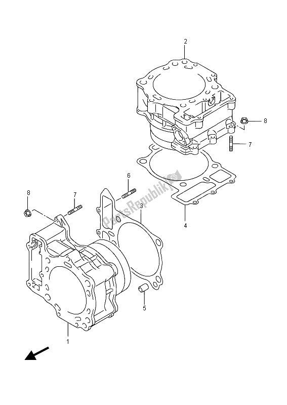 Tutte le parti per il Cilindro del Suzuki DL 1000A V Strom 2015