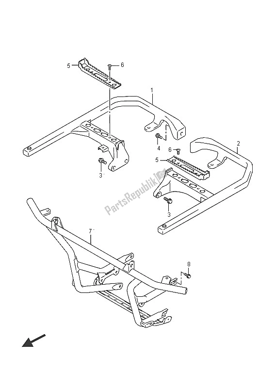 All parts for the Footrest of the Suzuki LT A 750 XPZ Kingquad AXI 4X4 2016