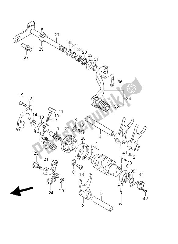 Tutte le parti per il Cambio Di Marcia del Suzuki DR Z 400S 2002