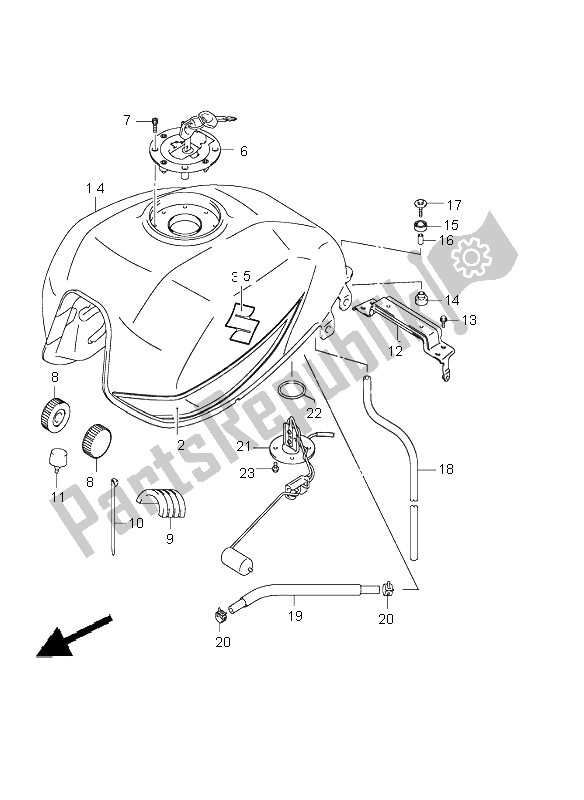 Todas las partes para Depósito De Combustible de Suzuki GSX 1400 2004