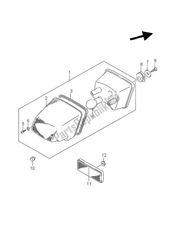 Alle onderdelen voor de Achterlicht van de Suzuki DR Z 400 SM 2005