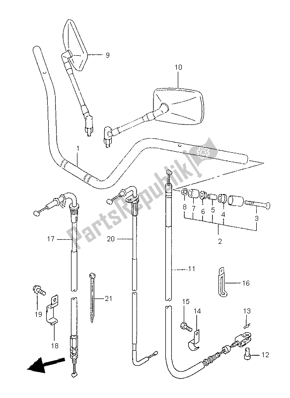 All parts for the Handlebar of the Suzuki GZ 125 Marauder 1999