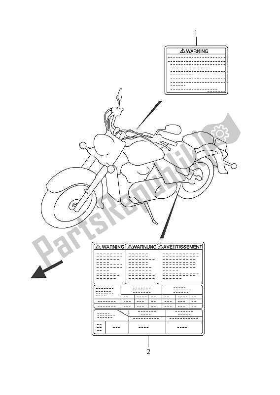 Tutte le parti per il Etichetta (vl800 E19) del Suzuki C 800 VL Intruder 2011