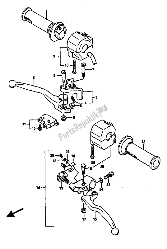 Todas las partes para Interruptor De La Manija de Suzuki GSX R 750 1989