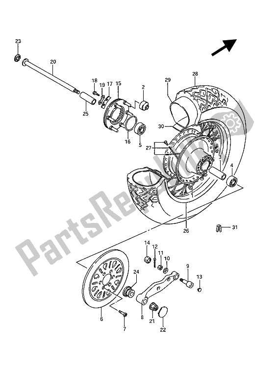 Todas las partes para Rueda Trasera de Suzuki VS 1400 Glpf Intruder 1987