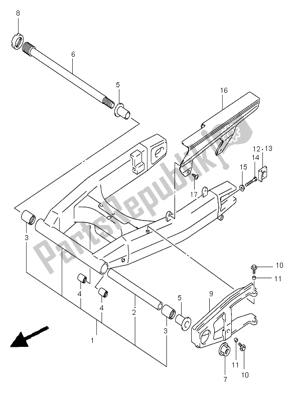 Todas las partes para Brazo Oscilante Trasero de Suzuki DL 1000 V Strom 2006