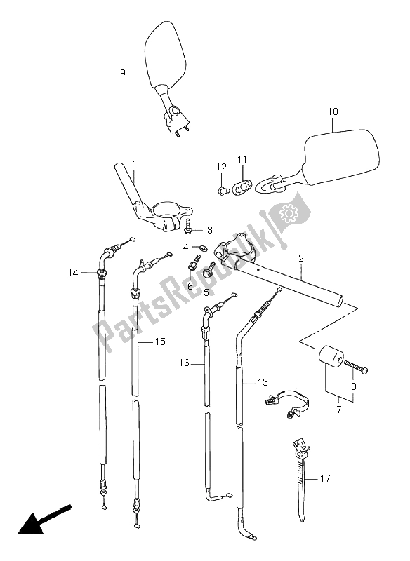 Todas as partes de Guidão do Suzuki TL 1000S 1997