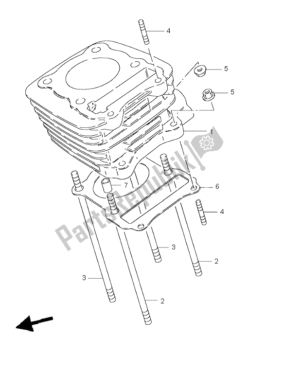 Todas as partes de Cilindro do Suzuki GN 125E 1996