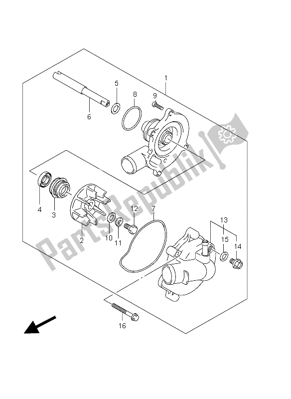 Tutte le parti per il Pompa Dell'acqua del Suzuki GSX R 1000 2012