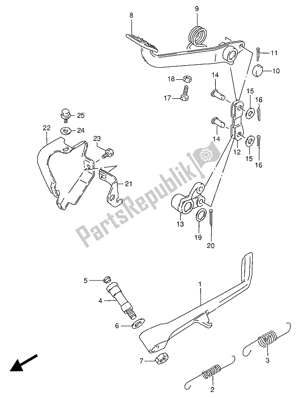 Toutes les pièces pour le Béquille Et Frein Arrière du Suzuki VS 800 GL Intruder 1994