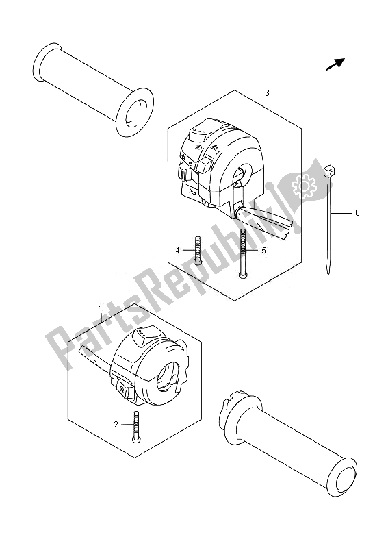 Todas las partes para Interruptor De La Manija de Suzuki GSF 1250 SA Bandit 2014