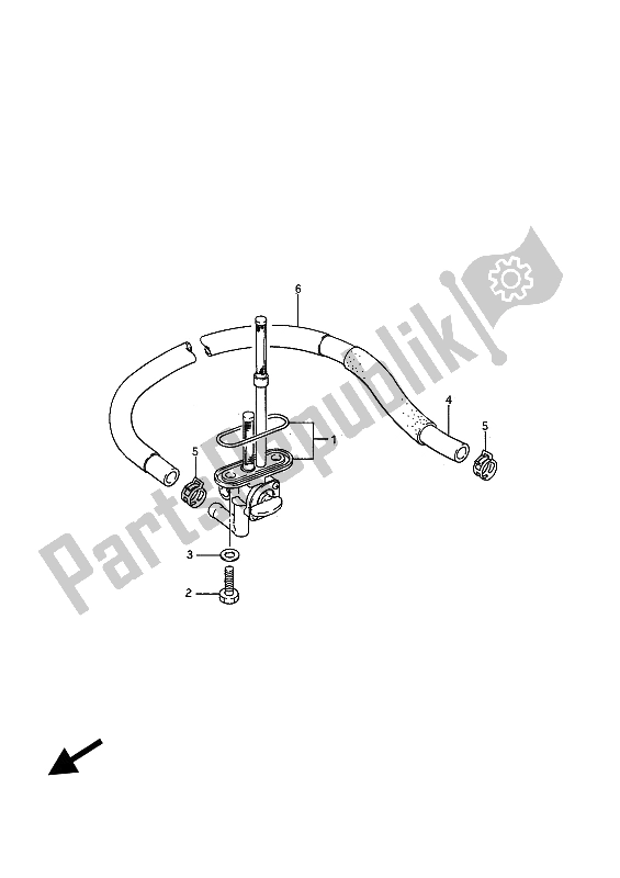 All parts for the Fuel Cock of the Suzuki VS 750 Glfpefep Intruder 1987