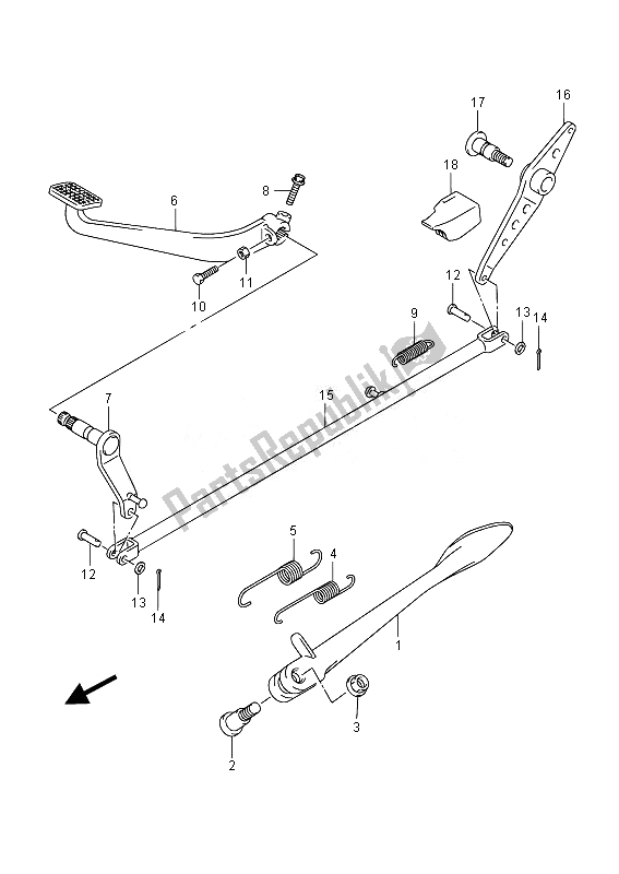 All parts for the Stand of the Suzuki VZ 800 Intruder 2014