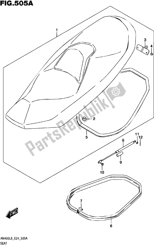 All parts for the Seat of the Suzuki Burgman AN 400 2018