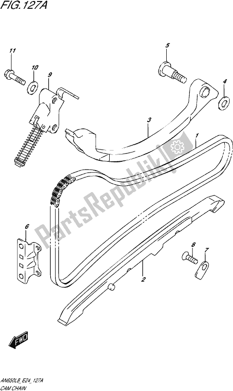 Todas as partes de Corrente De Cam do Suzuki AN 650 2018