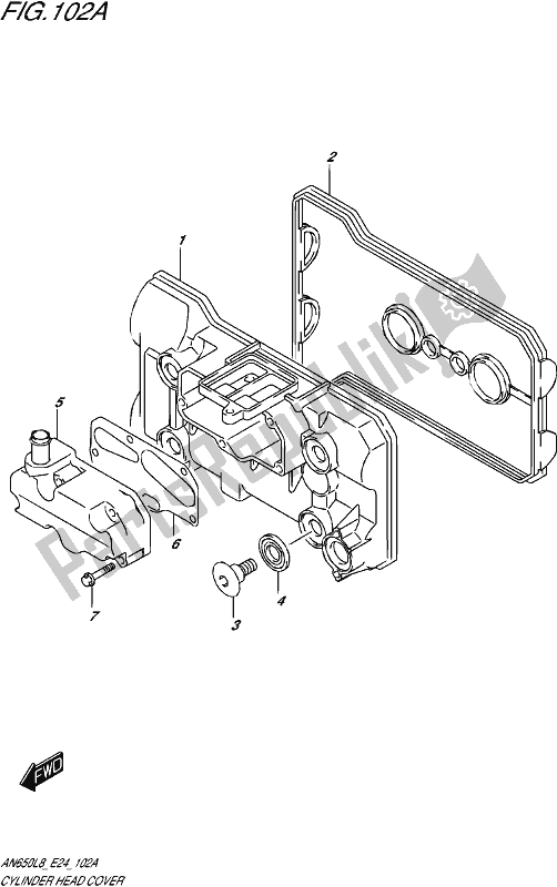 Todas las partes para Cubierta De Tapa De Cilindro de Suzuki AN 650 2018