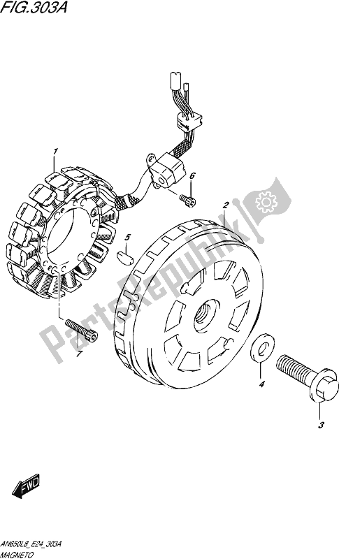 Tutte le parti per il Magnete del Suzuki AN 650 2018