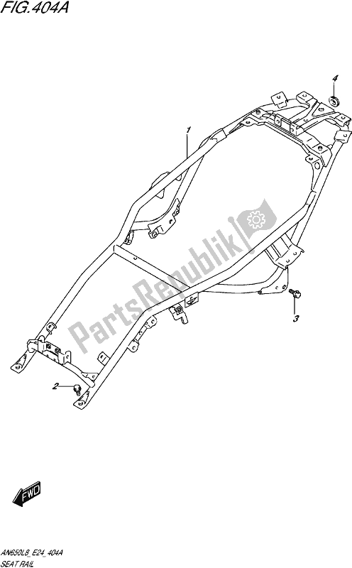 All parts for the Seat Rail of the Suzuki AN 650 2018