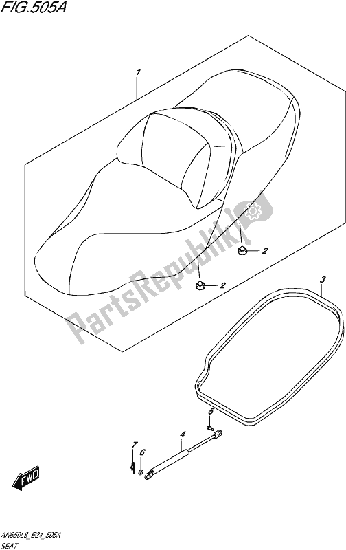 All parts for the Seat of the Suzuki AN 650 2018