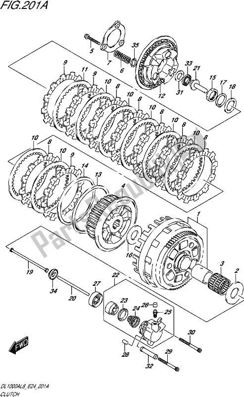 Todas las partes para Embrague de Suzuki DL 1000A 2018