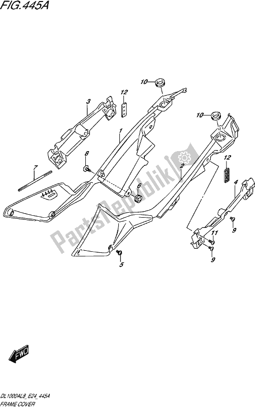 All parts for the Frame Cover of the Suzuki DL 1000A 2018