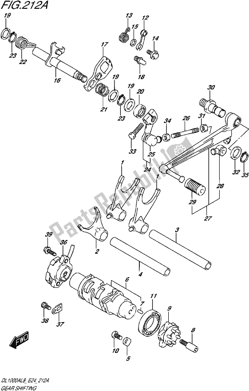 All parts for the Gear Shifting of the Suzuki DL 1000A 2018