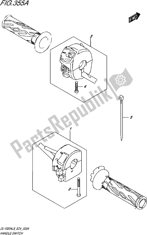 All parts for the Handle Switch of the Suzuki DL 1000A 2018